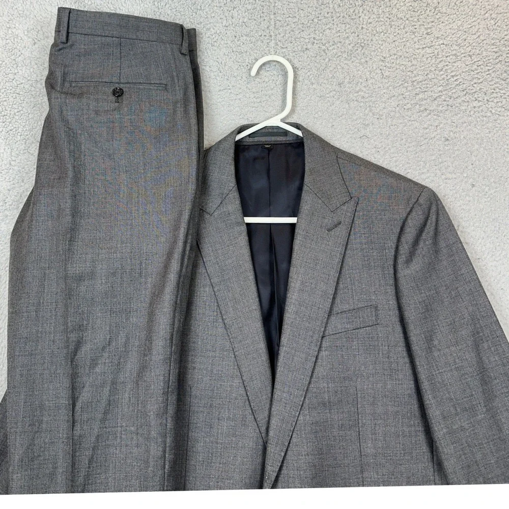 J Crew Wool Suit Pants Mens 40L 33X32 Ludlow Dark Grey Tollegno 1900 2 Piece Set